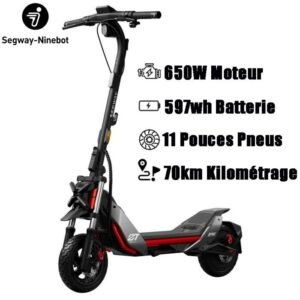 Trottinette Électrique Pliable Ninebot ZT3 PROE - Moteur 650W - Batterie 597WH - Autonomie 70km - Max Vitesse 25km/h - Amortisseurs