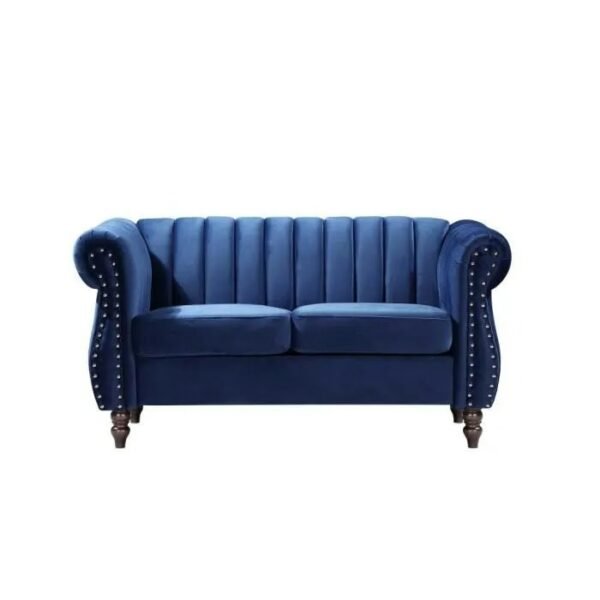 Canapés chesterfield 3+2 places en velours bleu roi TRUMBO – Image 7