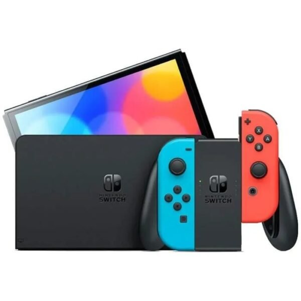Console Nintendo Switch - Modèle OLED • Bleu Néon & Rouge Néon – Image 2
