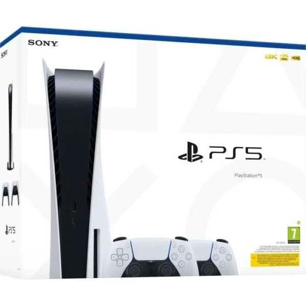 Console PlayStation 5 Standard + 2ème Manette DualSense Blanche