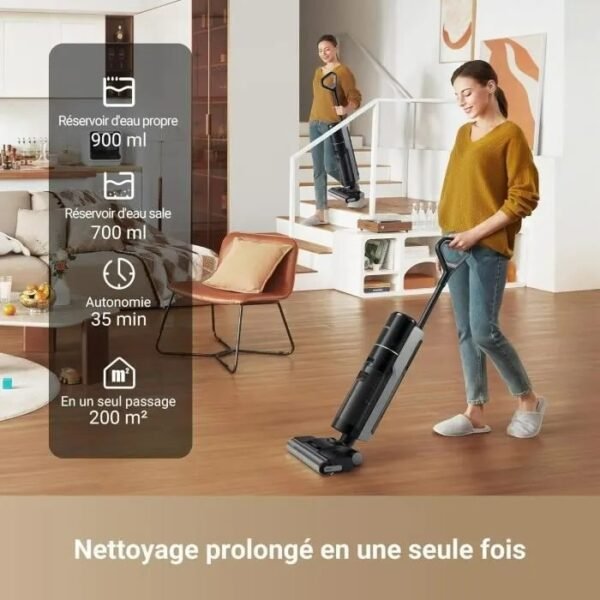 NEW DREAME H12 PRO ULTRA - Aspirateur Eau et poussière - Nettoyage Auto Double Rotation - Aspiration 16 kPa - Brosse 2 Bords – Image 8