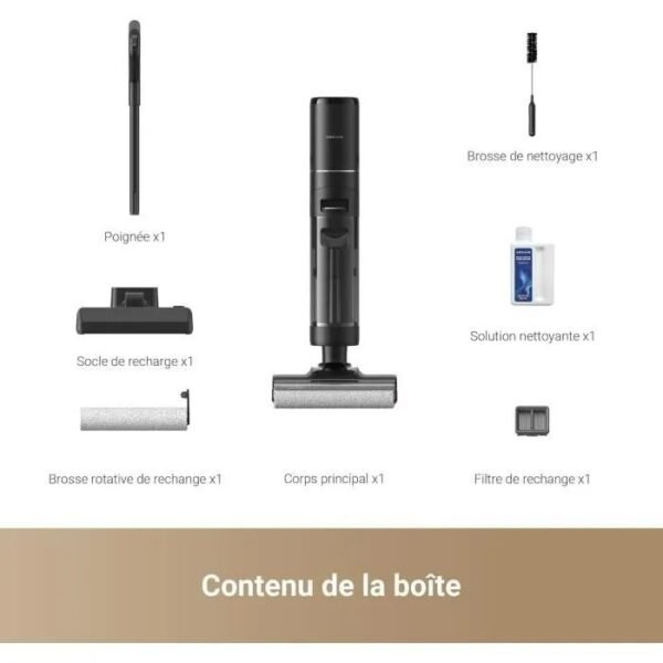 NEW DREAME H12 PRO ULTRA - Aspirateur Eau et poussière - Nettoyage Auto Double Rotation - Aspiration 16 kPa - Brosse 2 Bords – Image 2