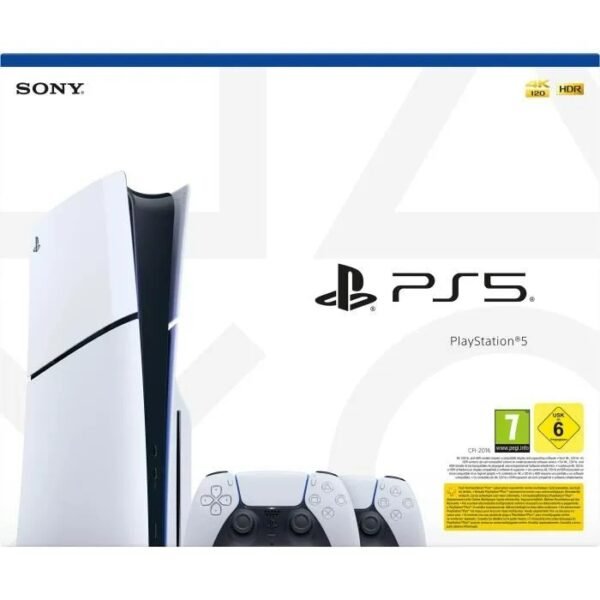 Pack Console PlayStation 5 Slim - Édition Standard + 2ème manette DualSense Blanche