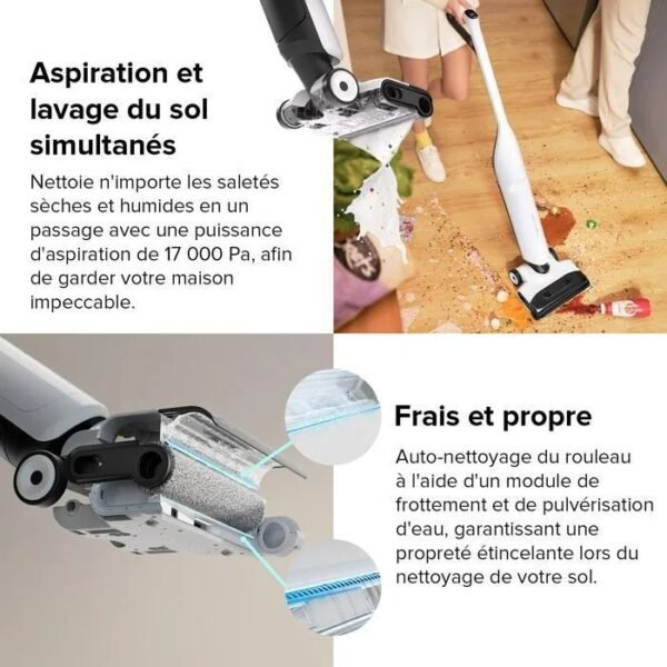 Roborock Flexi Lite -Aspirateur Balai Laveur Sec et Humide -17000Pa - Conception FlatReach™ et légère-Auto-Nettoyage et Séchage – Image 3