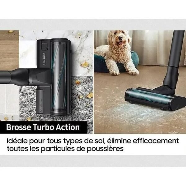 SAMSUNG Jet 75E Complete VS20B75CR5 - Aspirateur Balai sans Fil - Puissance 200 AW - Autonomie 60 min - Station murale - 3 brosses – Image 5