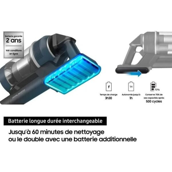 SAMSUNG Jet 95 Premium VS20C95EFTB - Aspirateur balai - 580 W - Bleu – Image 7