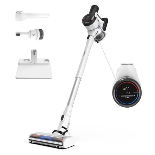 Tineco Pure One S15 Essentials Aspirateur Balai sans Fil Intelligent, Brosse Anti-nœuds, Excellent pour des Poils d’Animaux
